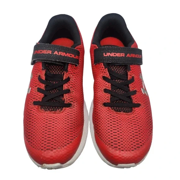 Under Armour Shoes Youth 3.5 Red Black White Low Tops Running Tennis Sneakers